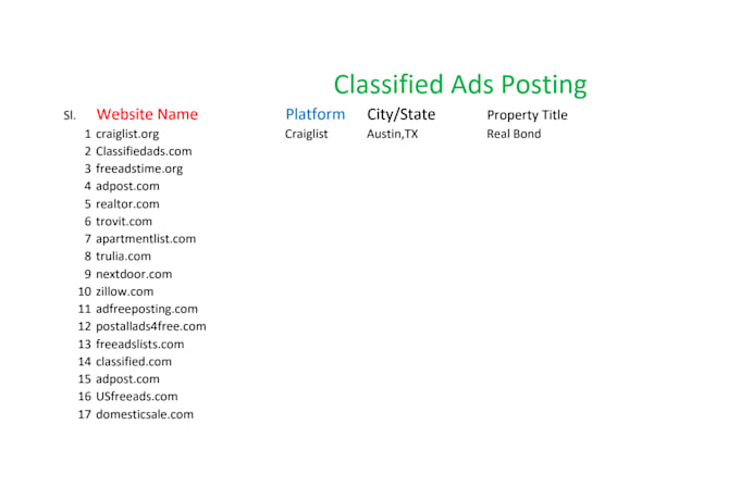 post your ads on 50 USA classified websites with proof